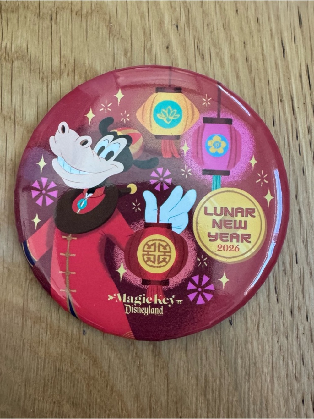DISNEY MAGIC KEY DISNEYLAND LUNAR NEW YEAR 2026 BUTTON PIN